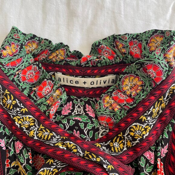 Alice + Olivia REILLY RUFFLE COLLAR BLOUSE (sz S) - Picture 7 of 10